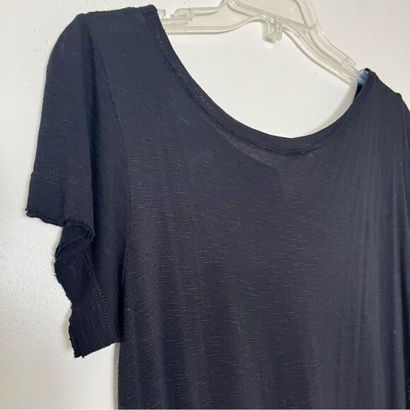 Freeloader Black Midi Dress Hi-Low Burnout Tee T-Shirt Rayon Made in USA Small - Picture 8 of 11